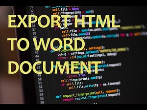 Convert HTML to Word | Source Code
