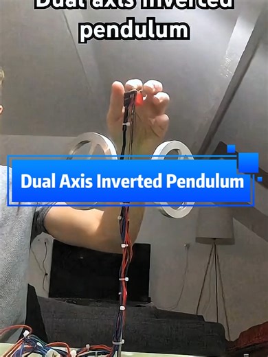 Dual-axis inverted pendulum with Arduino by @OpenLoopFactory (YT). ⚙#pcb #pcbway #closedloop #controlsystems #engineering #electronics #DIY