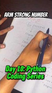 Day-10 | Armstrong Number! Python Coding Series #python #coding #programming #yt #reels #ytshorts