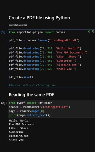 Creating and reading a PDF file using Python | Python Coding