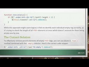 How to Remove the Parent of Empty Tags in jQuery