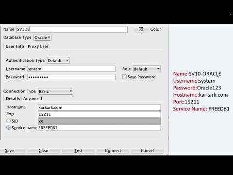 ORACLE Connection SQL Developer