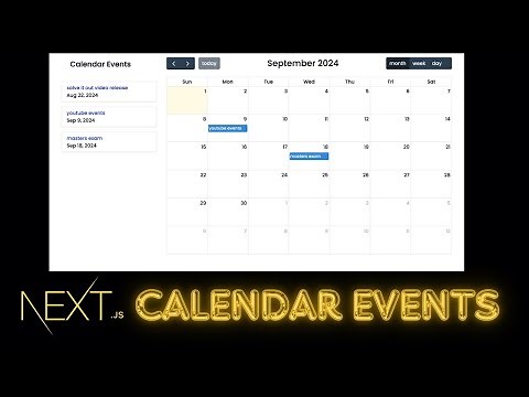 Build a Calendar and schedule Events with Next.js 14, FullCalendar.io & ShadCN UI