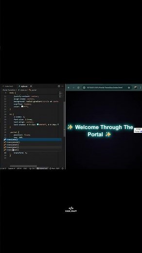 🌀 Portal Transition Effect | Creative CSS & JavaScript Animation ✨