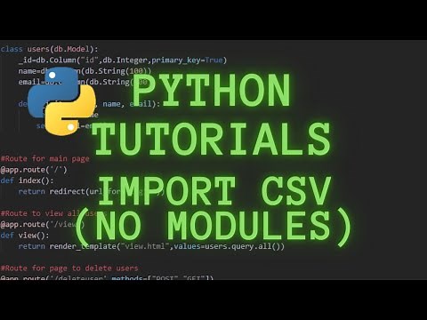 Python Tutorial - Importing CSV (No modules) Part 1