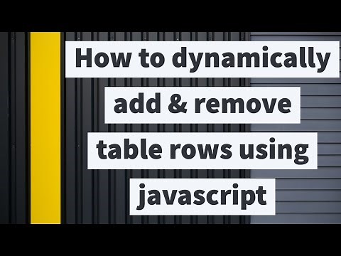 How to dynamically add and remove table rows with javascript