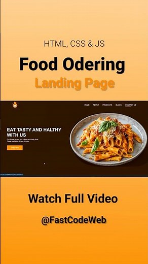 Food Ordering Website Using HTML & CSS | Step by Step Tutorial | Fast Code