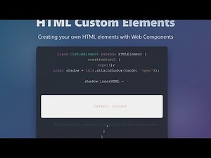 Create Your Own HTML Elements! | Web Components Tutorial for Beginners
