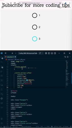 05 Liquid Radio Button Animation | HTML CSS JavaScript UI Trick #shorts