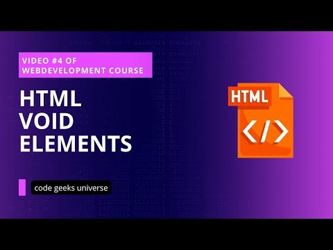 HTML Void Elements | Full Stack Web Development | Web Development Tutorial #4