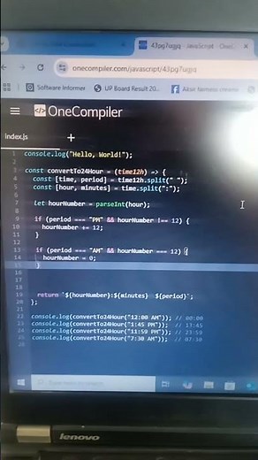 How to convert 12-hour time format to 24-hour format using JS. A must-know for frontend devs #coding