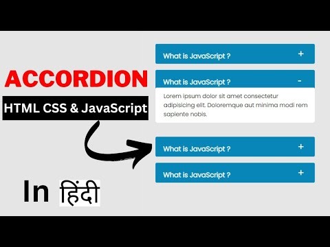 How To Create an Accordion using HTML CSS & JavaScript | Accordian Project JavaScript
