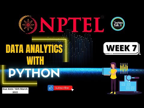 NPTEL Data Analytics with Python Week 7 Quiz Assignment Solutions | Jan 2022 | IIT Roorkee