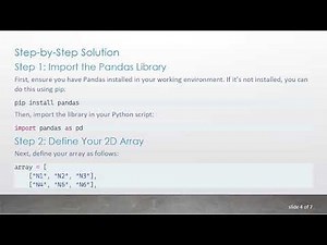 How to Export a 2D Array to Excel Sheets Using Python and Pandas