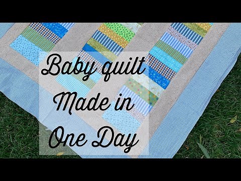 Baby quilt in one day-sew a simple quilt-use your scraps-