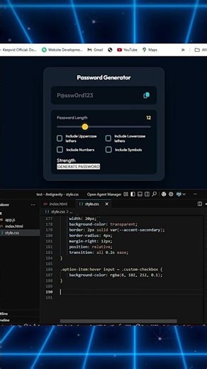 Random Password Generator 🔥 JavaScript Project #webdevelopment #htmlcss #shorts