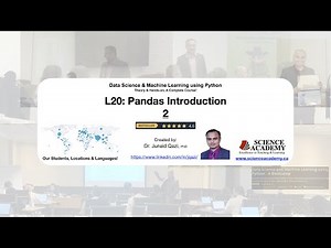 Lecture_20: Pandas introduction - Data Science & Machine Learning using Python