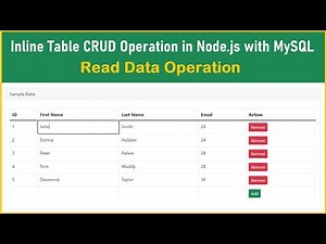 Node.js Tutorial - Inline Table CRUD Operation in Node.js with MySQL - Read Data Operation