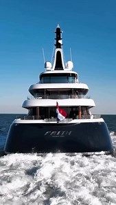 80m Feadship Project 714 on sea trials 🌊 The yacht made headlines across the country when she was spotted leaving Aalsmeer and passing through Woubrugge in the Netherlands on 19 March. Displaying a sleek and modern profile, the gentlemen’s yacht features exterior design penned by the UK-based studio RWD, with naval architecture by De Voogt Naval Architects. Faith was launched earlier this year from the Koninklijke De Vries Scheepsbouw in Aalsmeer, the Netherlands and boasts interiors by Chahan 