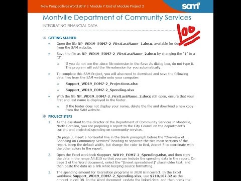 New Perspectives Word 2019 | Module 7: End of Module Project 2