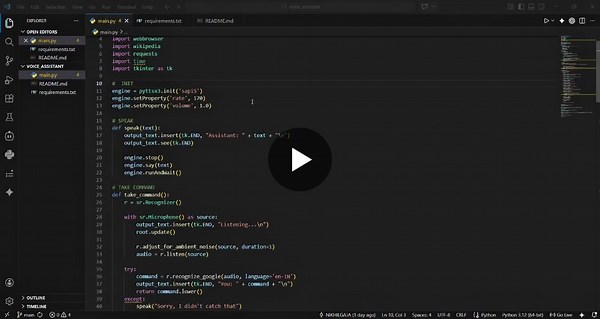 Building Voice Assistant with GUI using Python at Oasis Infobyte | Nikhil Gaja posted on the topic | LinkedIn