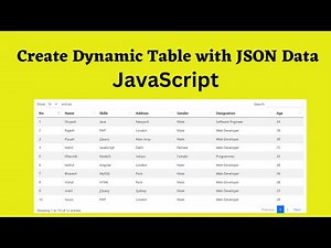 Create Dynamic Table from JSON Data using JavaScript | Dynamically Display Data with JavaScript