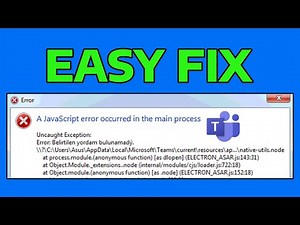 How To Fix JavaScript Error When Starting Microsoft Teams
