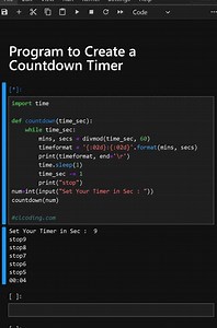 Python Program to Create a Countdown Timer | Python Coding