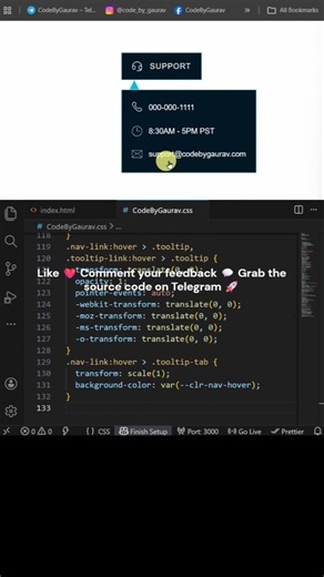 Support Button using html And Css #webdevelopment #webdesign #coding