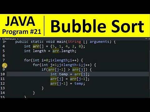 Java Program #21 - Sort Numbers using Bubble Sort in Java