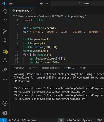 HOW TO DRAW STAR USING TURTLE GRAPHICS-PYTHON