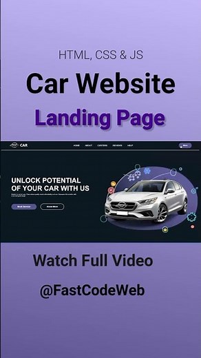 Car Website Using HTML & CSS | Step by Step Tutorial | Fast Code