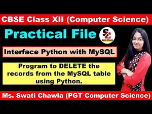 Program to Delete records from MySQL table using Python | Practical File Class 12 Computer Science