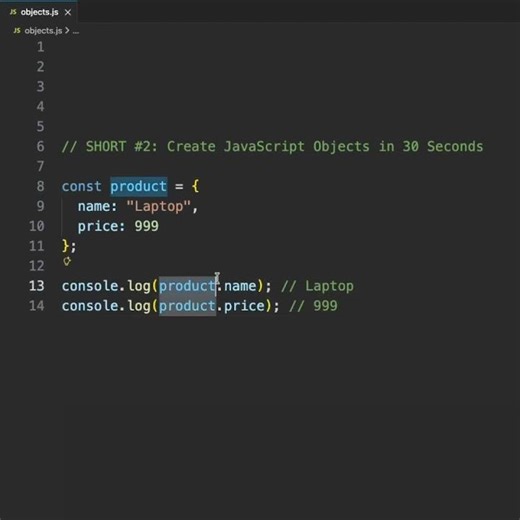 Create JavaScript Objects in 30 Seconds | #coding #frontendcourse #webdevelopment