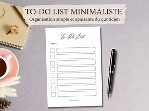 To-Do List Minimaliste à Imprimer | Liste de Tâches Simple PDF A4 & A5 | Organisation Douce du Quotidien - Etsy France
