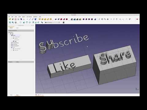 FreeCAD Tutorial - Text ( Shapestring )