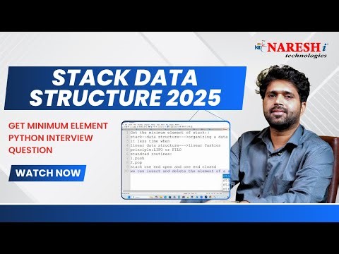 Stack Data Structure 2025: Get Minimum Element Python Interview Question | Naresh IT