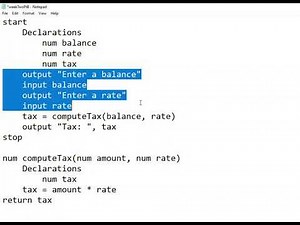 Simple Example of Method Using Pseudocode