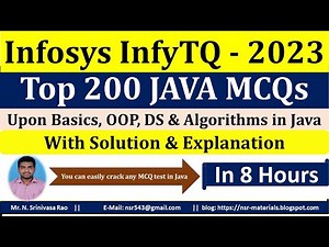 Top 200 Java MCQs with Solution and Explanation for InfyTQ 2023 | InfyTQ Java MCQs | Infosys MCQs
