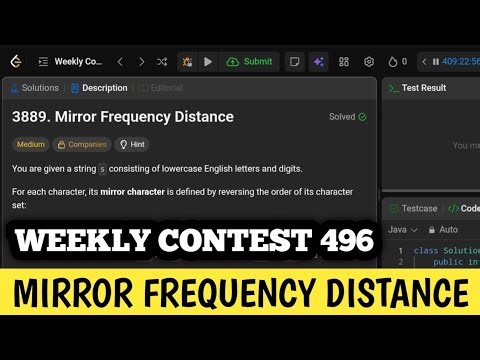 Mirror frequency distance (Problem number 3889) | Leetcode weekly contest 496.